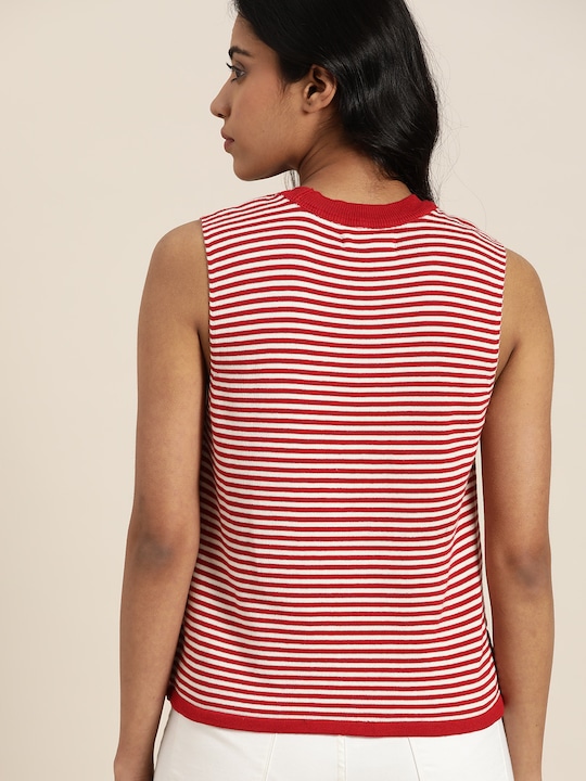 Invictus Indoor Women Flat Knit Striped Top