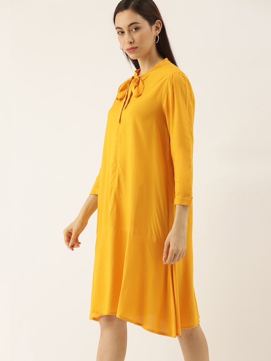 her by invictus Tie-Up Neck A-Line Dress