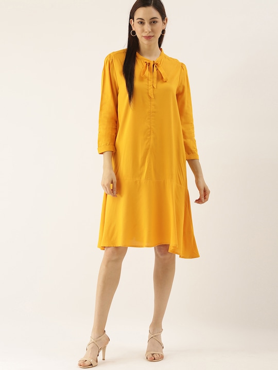 her by invictus Tie-Up Neck A-Line Dress