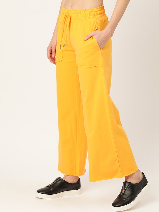 DressBerry Women Regular Fit Pure Cotton Solid Parallel Trousers