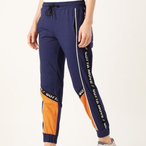 DressBerry Women Regular Colourblock Crop Joggers