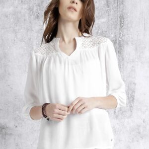 Roadster White Semi Sheer Top