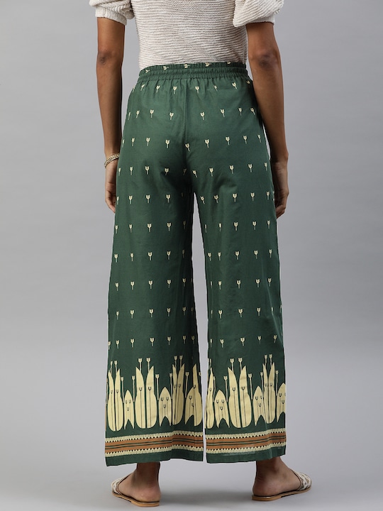 HERE&NOW Women Printed Wide Leg Palazzos