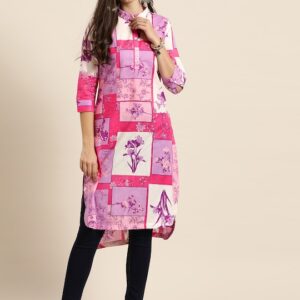 Sangria Women Ethnic Motifs Print Pure Cotton Straight Kurta