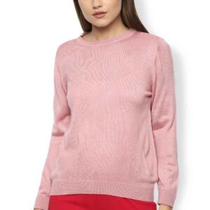 Van Heusen Women Solid Round Neck Sweater