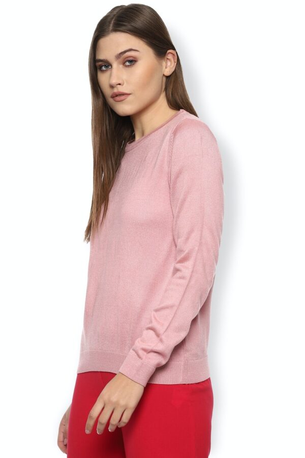 Van Heusen Women Solid Round Neck Sweater