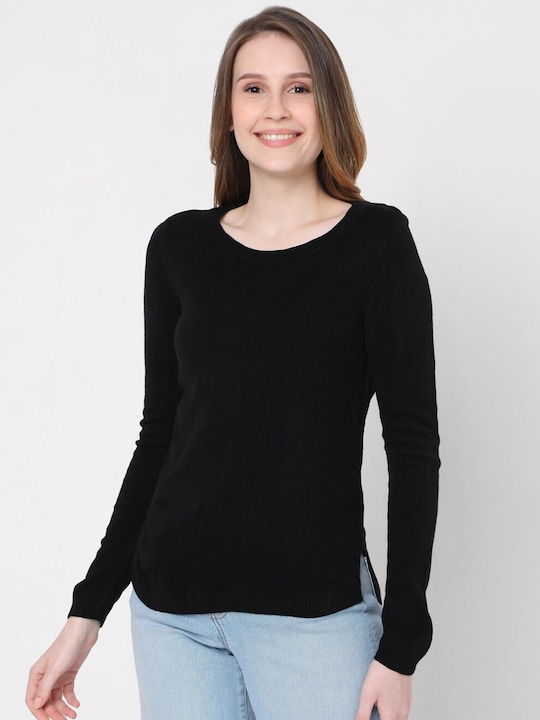 Vero Moda Women Acrylic Solid Pullover