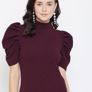 Zastraa Top With Puff Sleeves