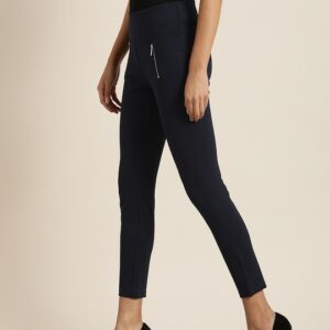 all about you Women Navy Blue Solid Jeggings