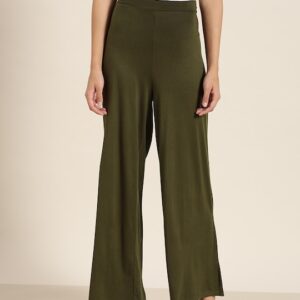 her by invictus Women High-Rise Parallel Trousers plazo