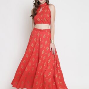 Sera Red Ready to Wear Lehenga with Blouse