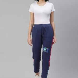 HRX By Hrithik Roshan Women Solid Slim Fit Bio-Wash Lifestyle Track Pants