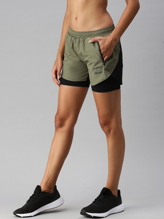 HRX by Hrithik Roshan Women Regular Fit Rapid-Dry Antimicrobial Running Shorts