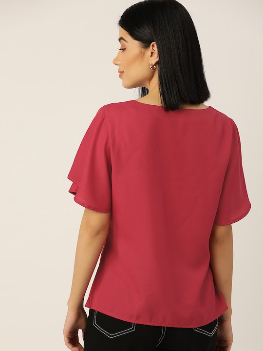 DressBerry Women Solid Flared Sleeves Top