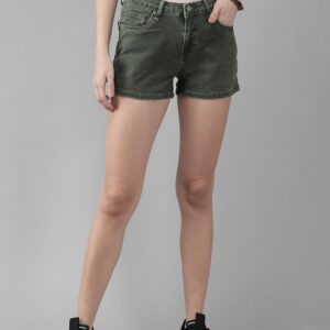 Roadster Women Solid Regular Fit Denim Shorts