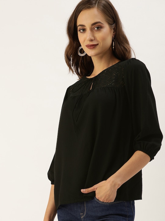 all about you Tie-Up Neck Regular Top