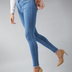 DOLCE CRUDO Women Skinny Fit High-Rise Clean Look Jeans