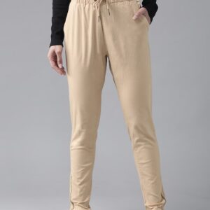 Roadster Women Beige Regular Fit Solid Joggers