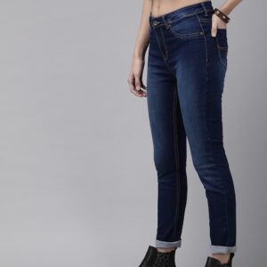 Roadster Women Super Skinny Fit Mid-Rise Clean Look Stretchable Cropped Jeans