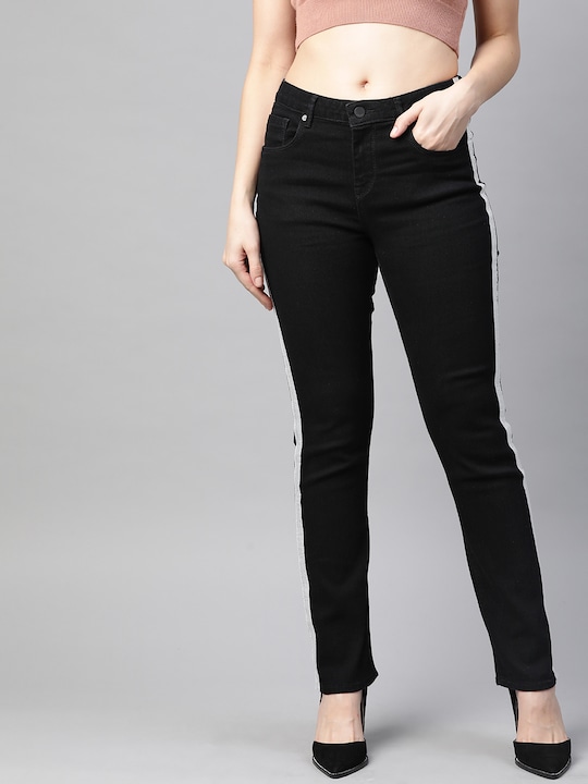 HERE&NOW Women Black Slim Fit Stretchable Jeans