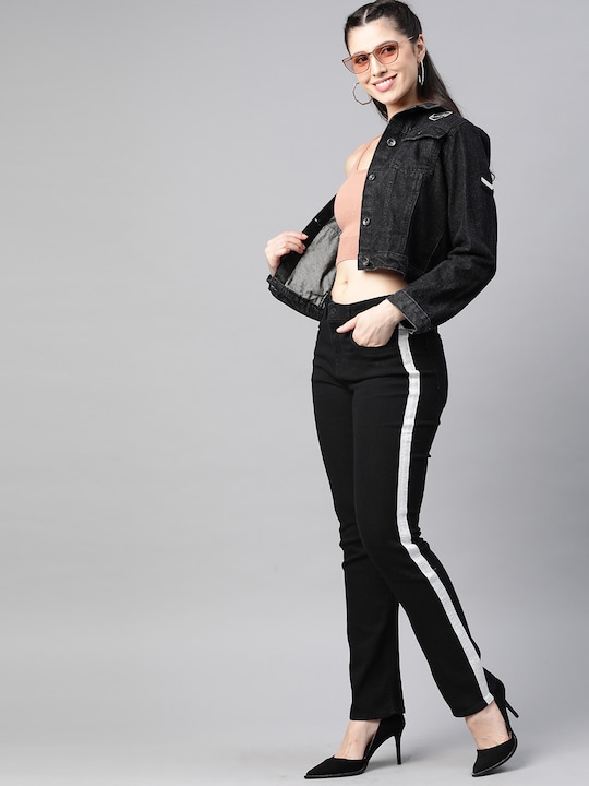 HERE&NOW Women Black Slim Fit Stretchable Jeans