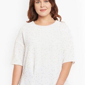 JUNAROSE Plus Size Women Printed Blouson Plus Size Top