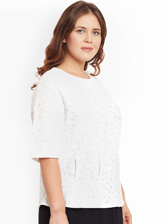 JUNAROSE Plus Size Women Printed Blouson Plus Size Top