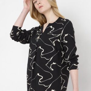 Vero Moda Print Mandarin Collar Shirt Style Top