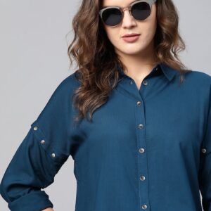 Roadster Women Ecovero Rayon Convertible Shirt with Detachable Sleeve