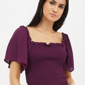 Harpa Square Neck Smocked Top