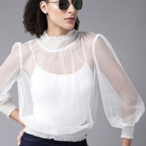 Roadster Women Self Design Sheer Top