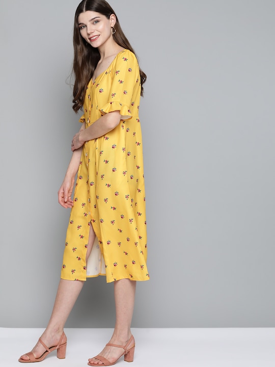 Mast & Harbour Women  Floral Printed A-Line Dress