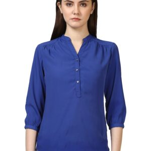 Park Avenue Women Blue Solid Top