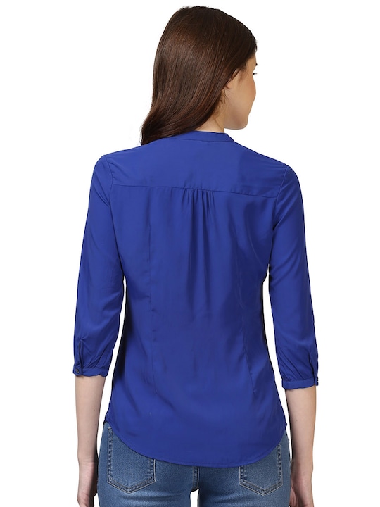 Park Avenue Women Blue Solid Top