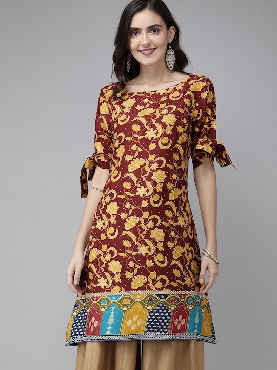 Anouk Women Floral Printed A-Line Kurta