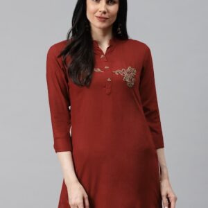 HIGHLIGHT FASHION EXPORT Women Ethnic Motifs Hand Embroidered Kurta