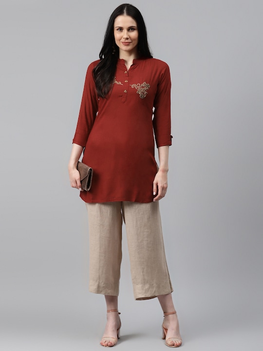 HIGHLIGHT FASHION EXPORT Women Ethnic Motifs Hand Embroidered Kurta