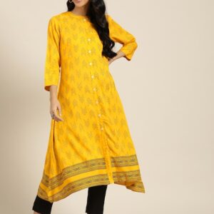 Sangria Women Ethnic Motifs Printed A-Line Kurta