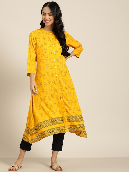 Sangria Women Ethnic Motifs Printed A-Line Kurta