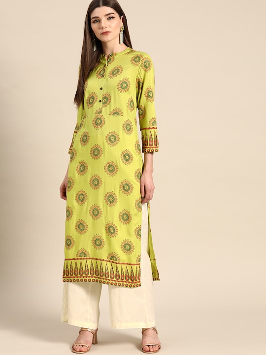 Anouk Women Printed Kurta with Palazzos