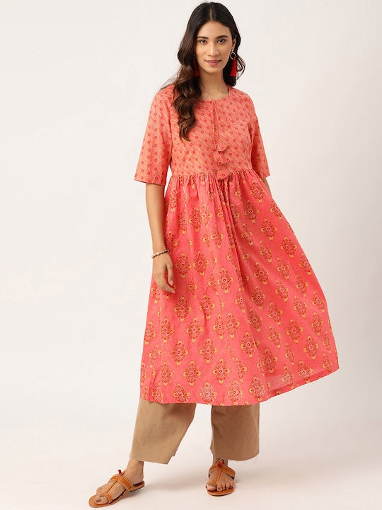 Sangria Women Pure Cotton Ethnic Motifs Printed Kurta