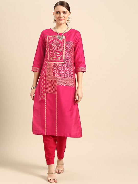 Anouk Women Ethnic Motifs Foil Printed Kurta