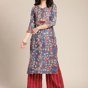 Varanga Women Floral Printed Straight Kurta