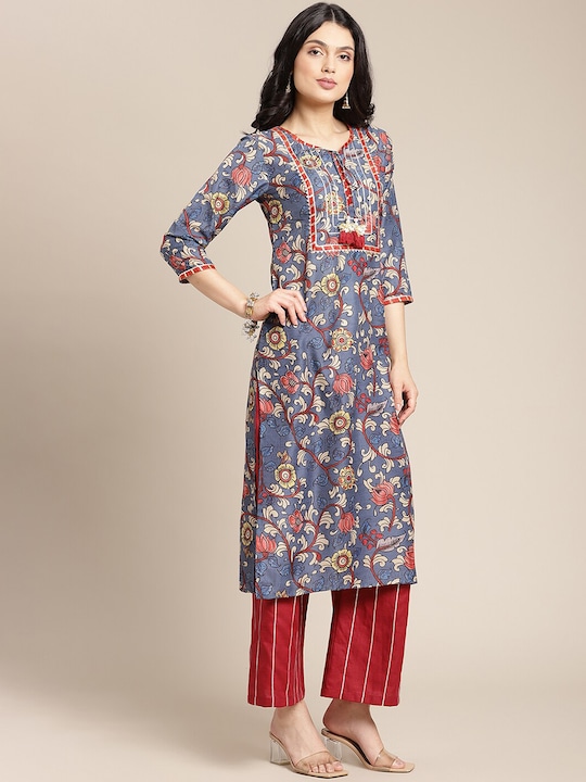 Varanga Women Floral Printed Straight Kurta