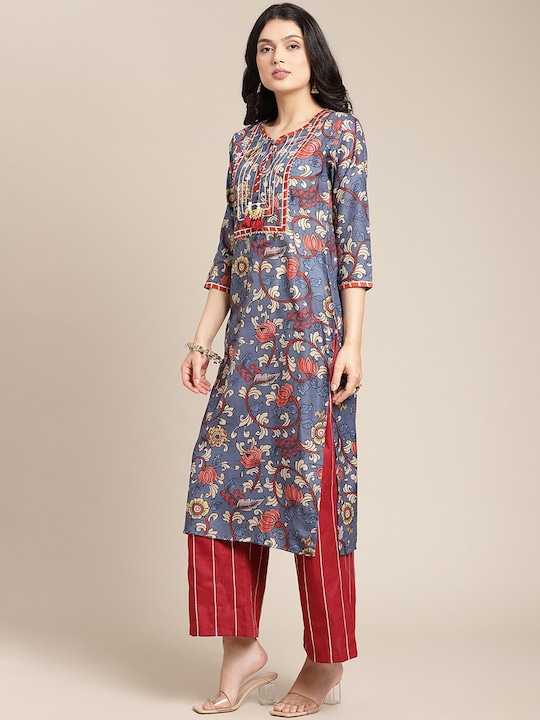 Varanga Women Floral Printed Straight Kurta