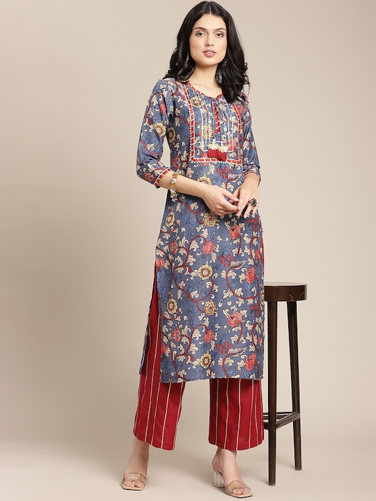 Varanga Women Floral Printed Straight Kurta