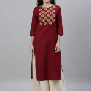 Anouk Women Yoke Design Straight Kurta