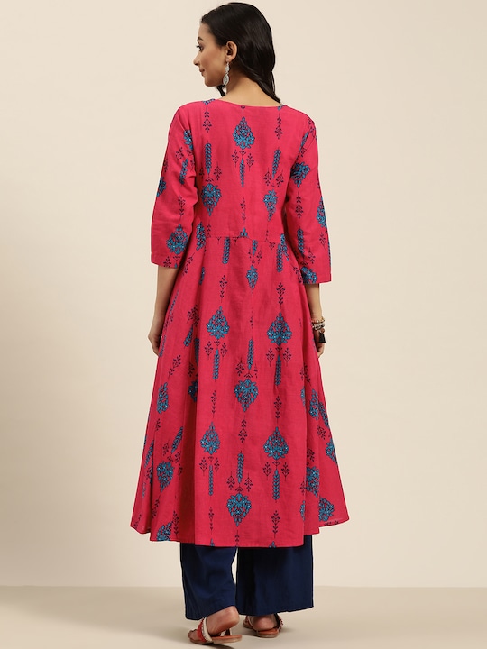 Sangria Women Floral Printed A-Line Kurta