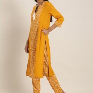 all about you Women Floral Printed Kurta with Trousers