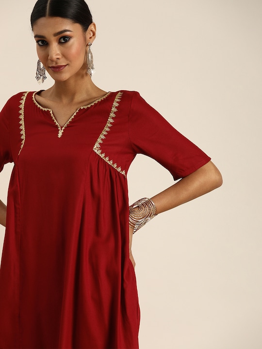 all about you Women Thread Work Kurta